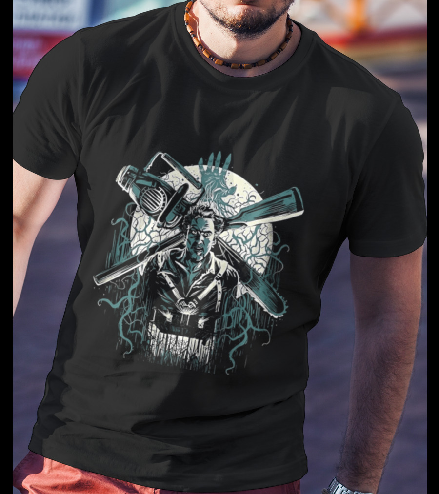 Ash Williams Evil Dead Chainsaw Hand Iconic Horror Movie T-Shirt