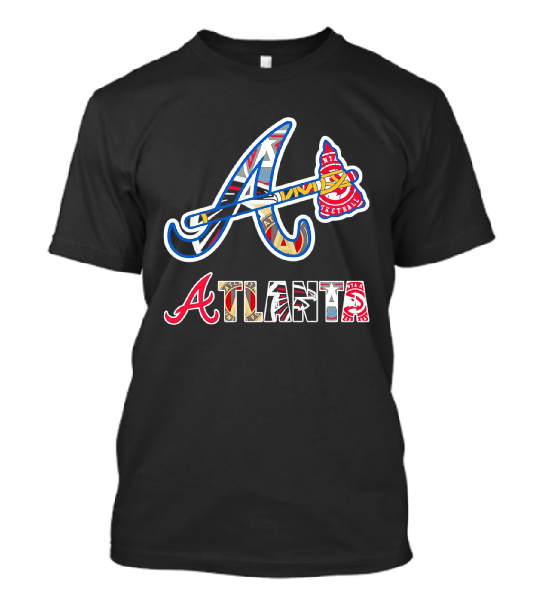 ATL Braves Falcons Hawks United Atlanta Major Sports Team Mashup T-Shirt
