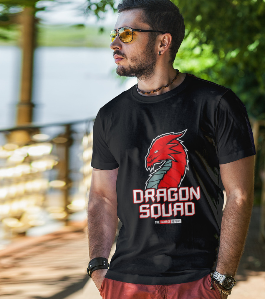 Dragon Squad The Damage Report Red Dragon Head T-Shirt