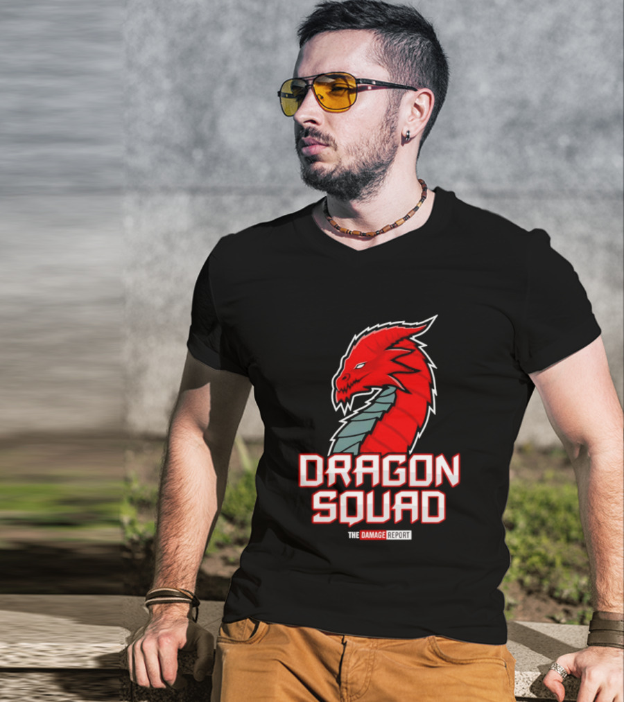 Dragon Squad The Damage Report Red Dragon Head T-Shirt