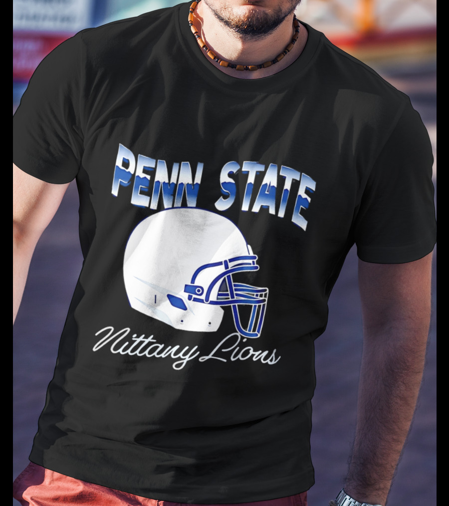 Penn State Nittany Lions Air Brush Helmet Dyme Lyfe Mens T-Shirt