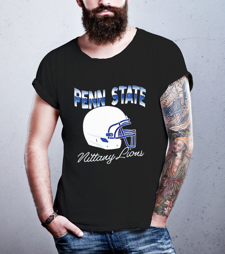 Penn State Nittany Lions Air Brush Helmet Dyme Lyfe Mens T-Shirt