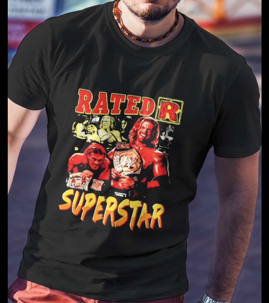Rated R Superstar WWE Champion Edge Title Belt Wrestler T-Shirt