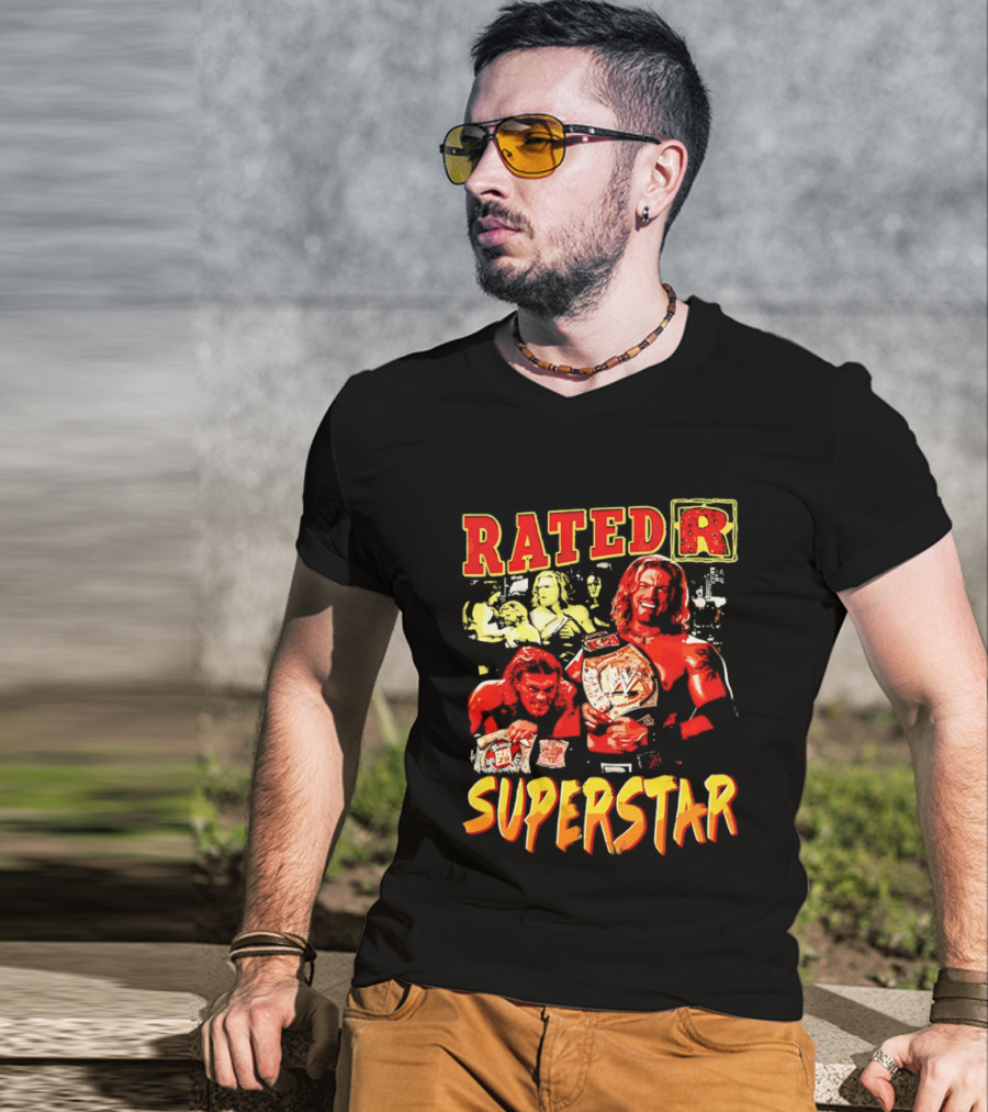 Rated R Superstar WWE Champion Edge Title Belt Wrestler T-Shirt