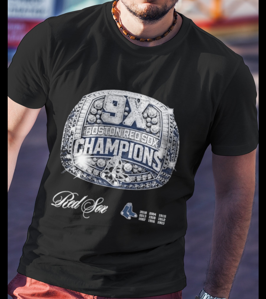 Boston Red Sox 9X Champions Ring T-Shirt