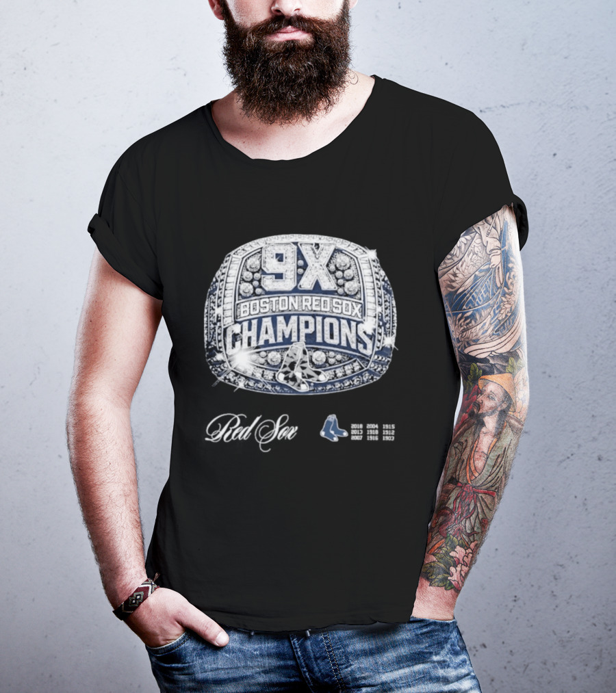 Boston Red Sox 9X Champions Ring T-Shirt