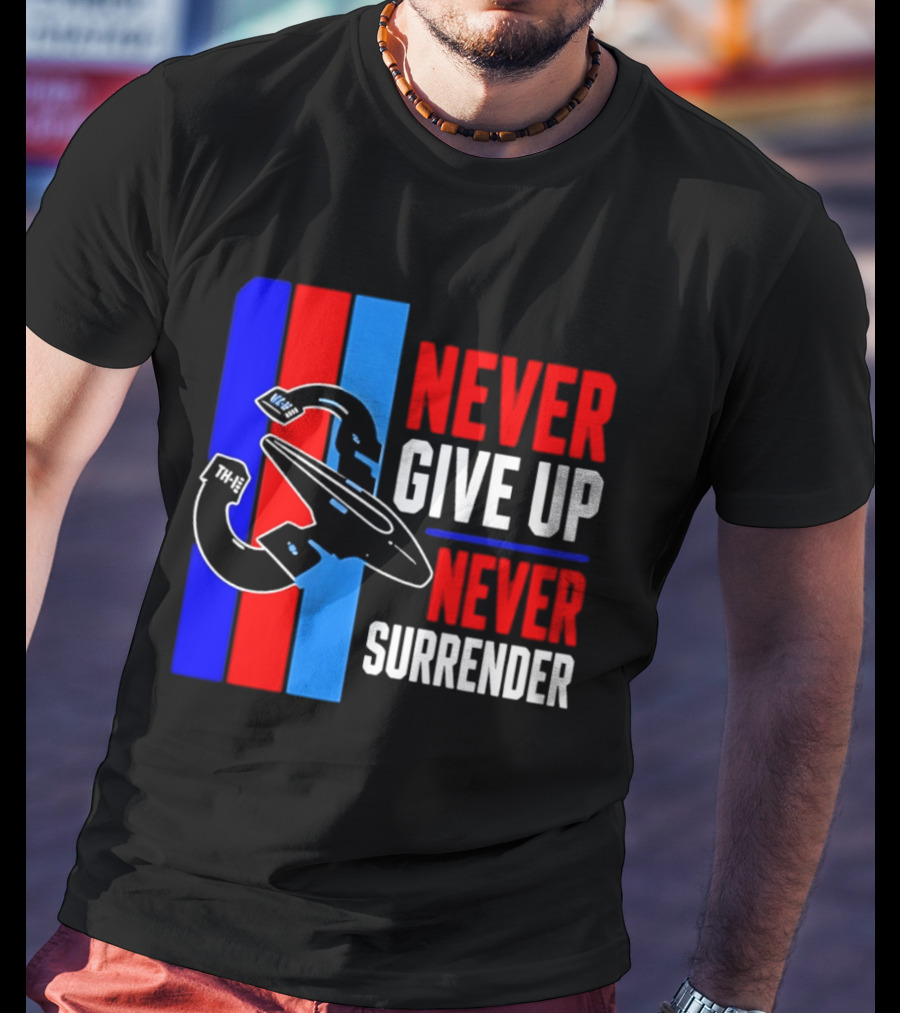 Galaxy Quest Never Give Up Never Surrender NSEA Protector Starship T-Shirt
