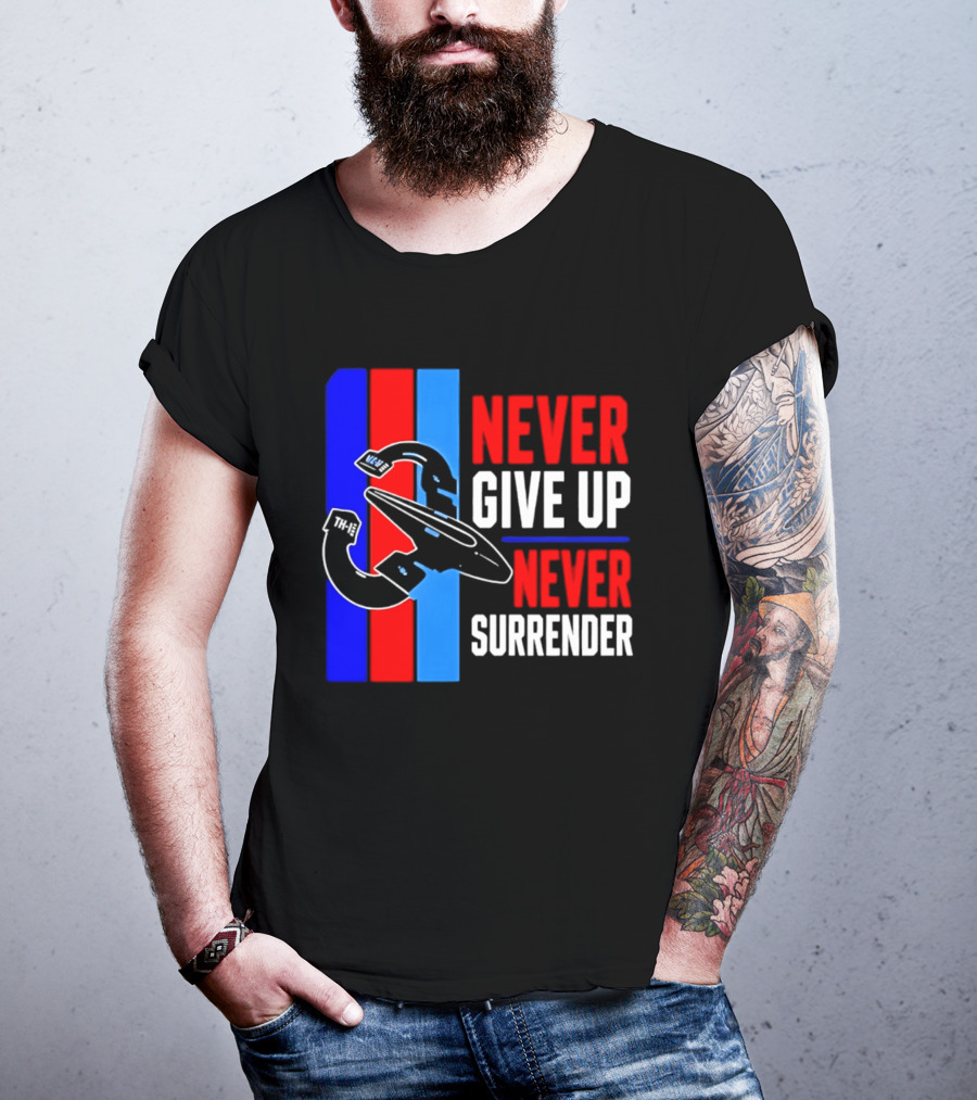 Galaxy Quest Never Give Up Never Surrender NSEA Protector Starship T-Shirt