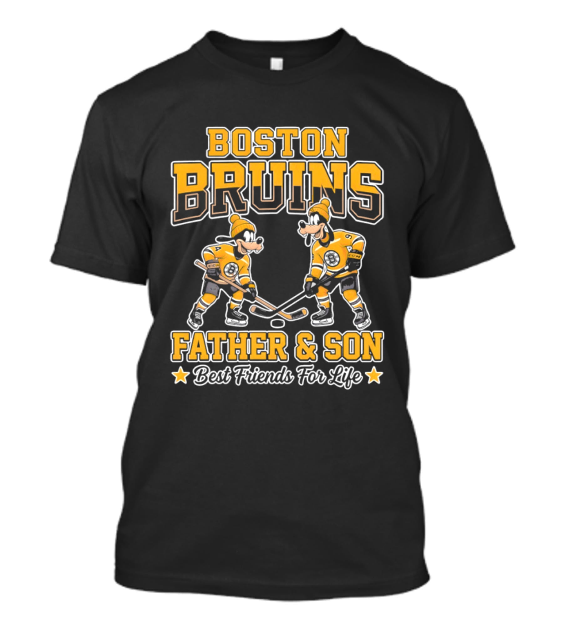 Boston Bruins Father Son Best Friends For Life Disney Goofy T-Shirt