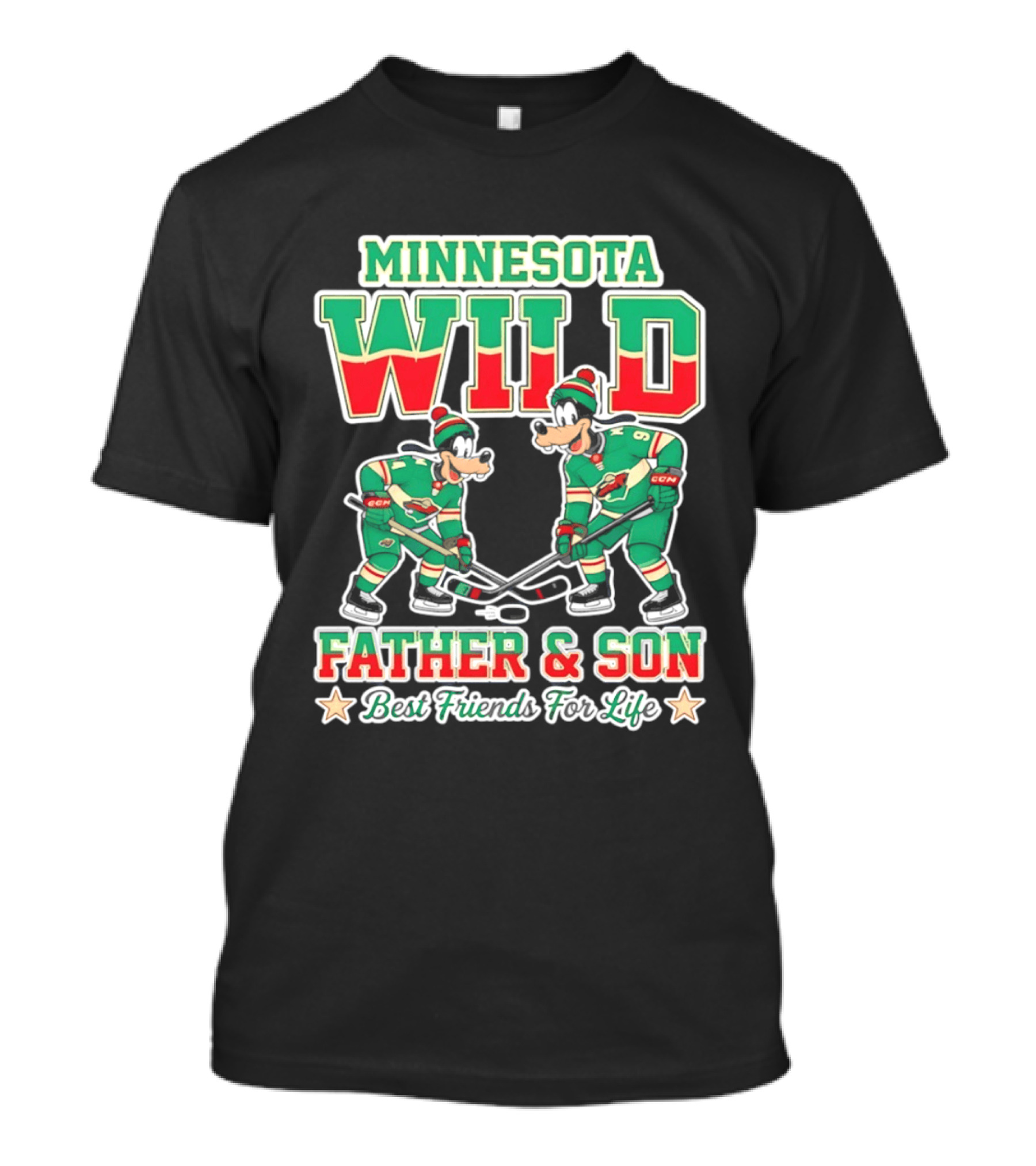 Minnesota Wild Goofy Father And Son Best Friends For Life NHL Hockey T-Shirt