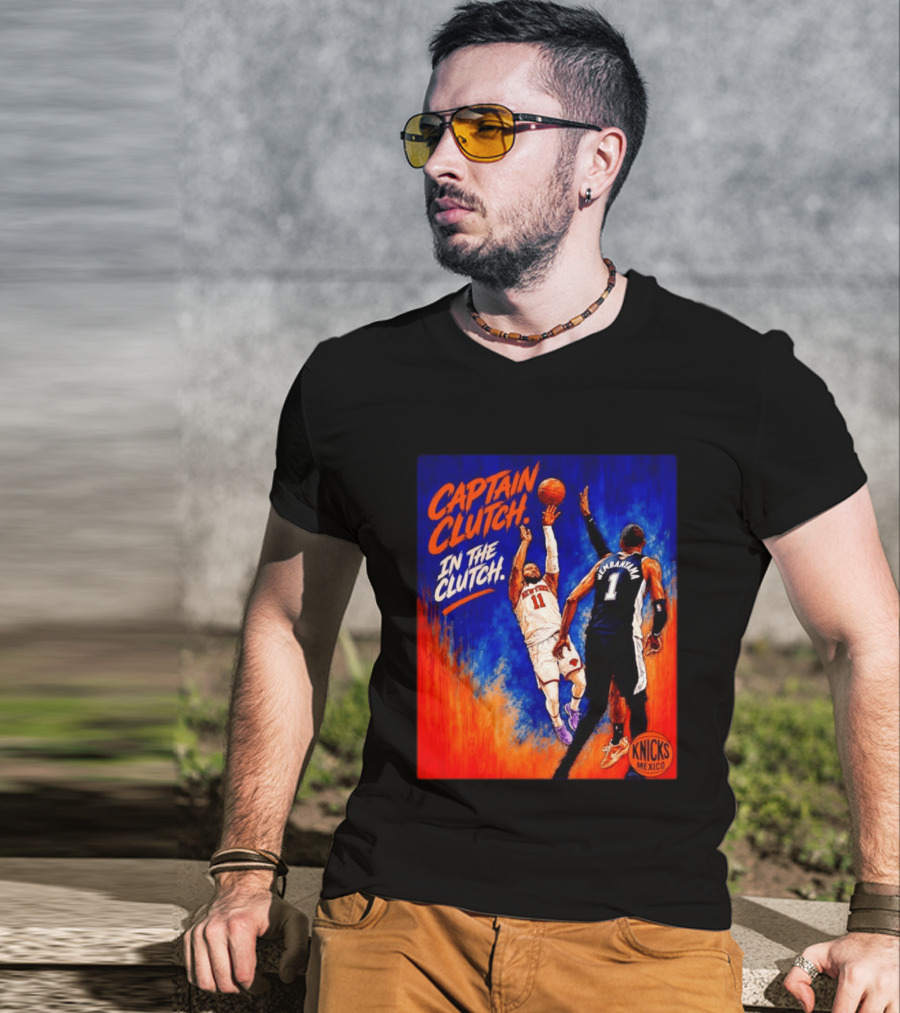 Captain Clutch Jalen Brunson Vs Victor Wembanyama Knicks Basketball Mexico T-Shirt