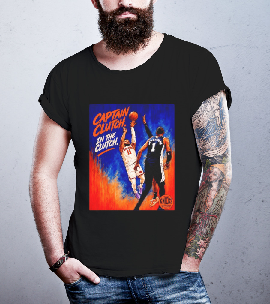 Captain Clutch Jalen Brunson Vs Victor Wembanyama Knicks Basketball Mexico T-Shirt