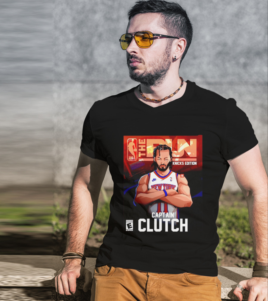 Jalen Brunson New York Knicks Edition The Run Captain Clutch NBA T-Shirt