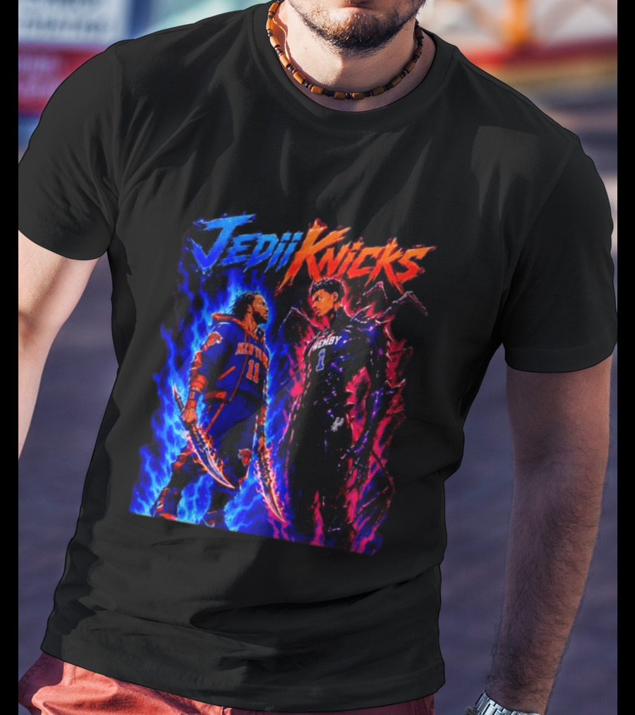 Jedi Knicks Jalen Brunson New York Knicks Vs Victor Wembanyama San Antonio Spurs Showdown T-Shirt
