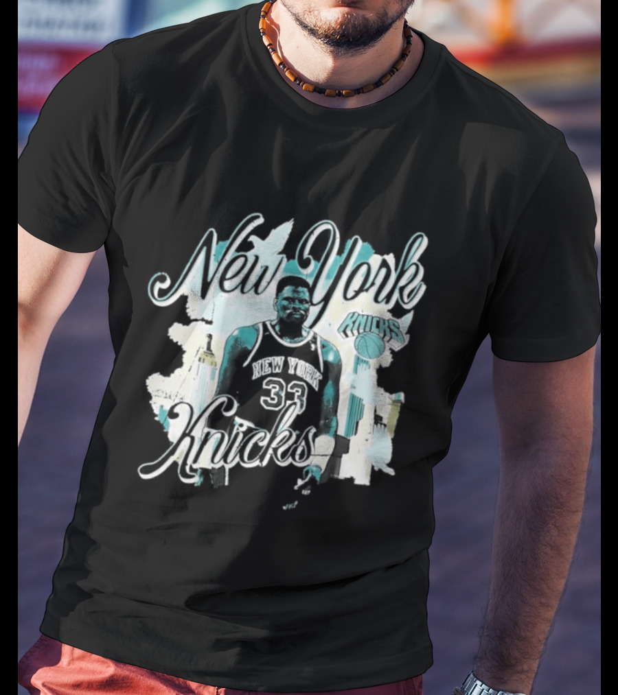 New York Knicks Patrick Ewing Skyline NBA T-Shirt