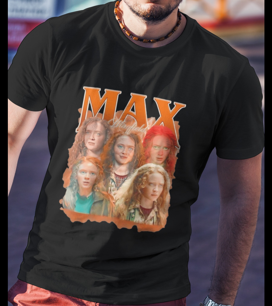 Max Mayfield Stranger Things Collage Orange Aesthetic T-Shirt