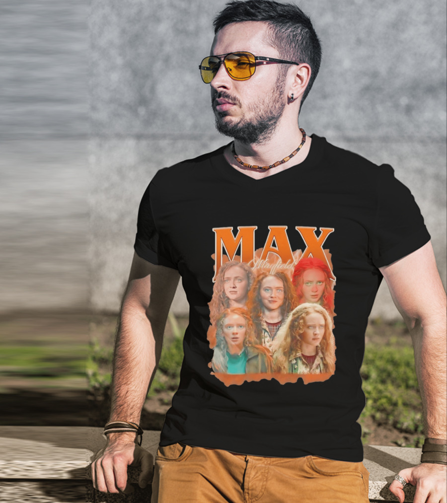 Max Mayfield Stranger Things Collage Orange Aesthetic T-Shirt