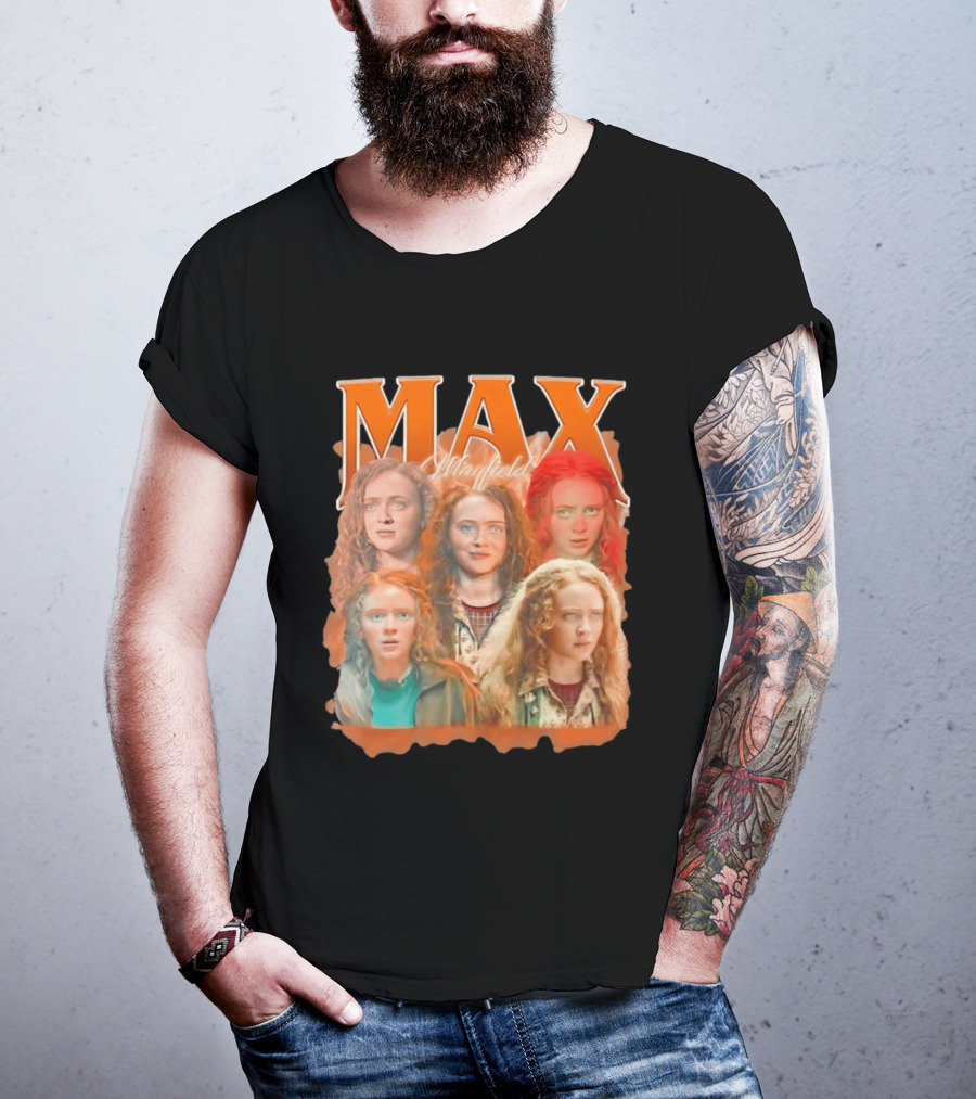Max Mayfield Stranger Things Collage Orange Aesthetic T-Shirt