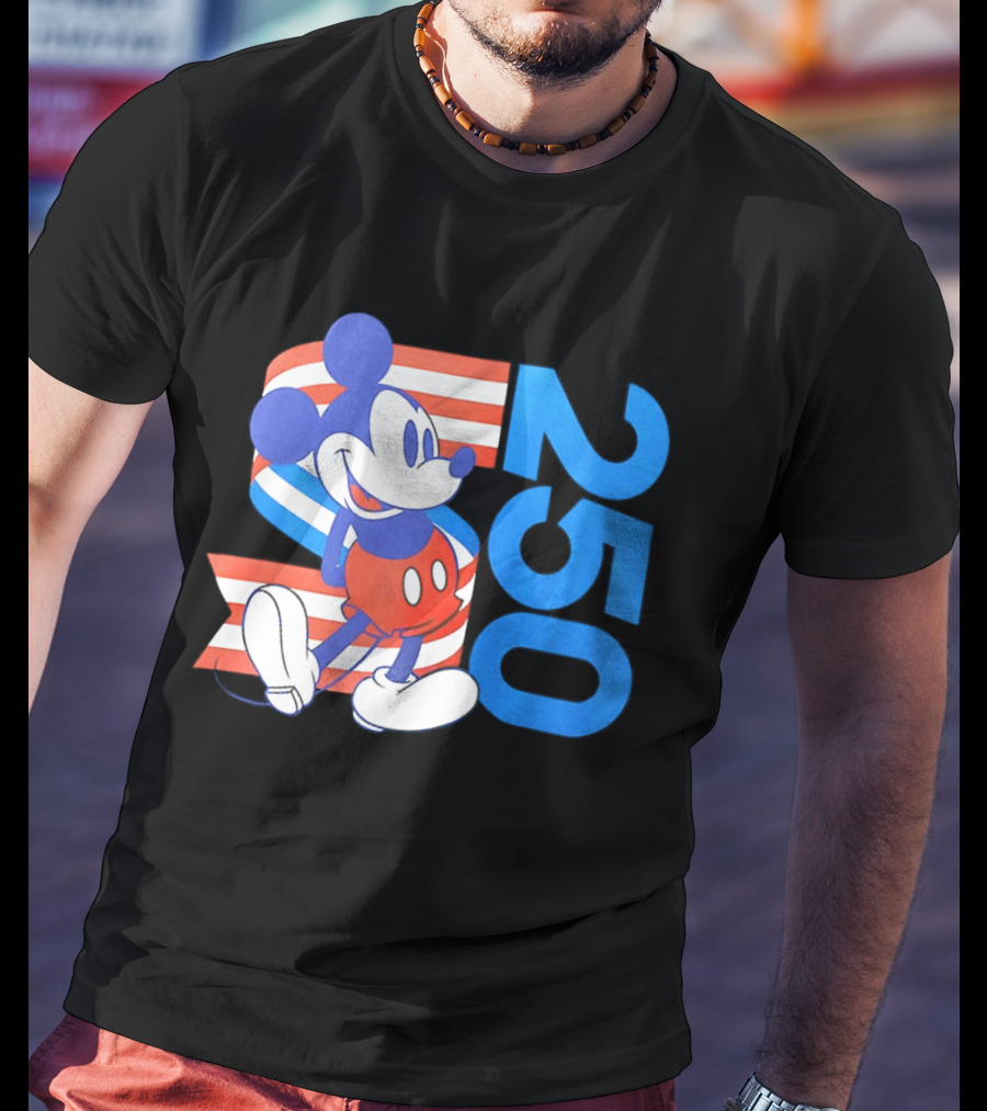 Mickey Mouse Disney 250 Celebration American Flag T-Shirt