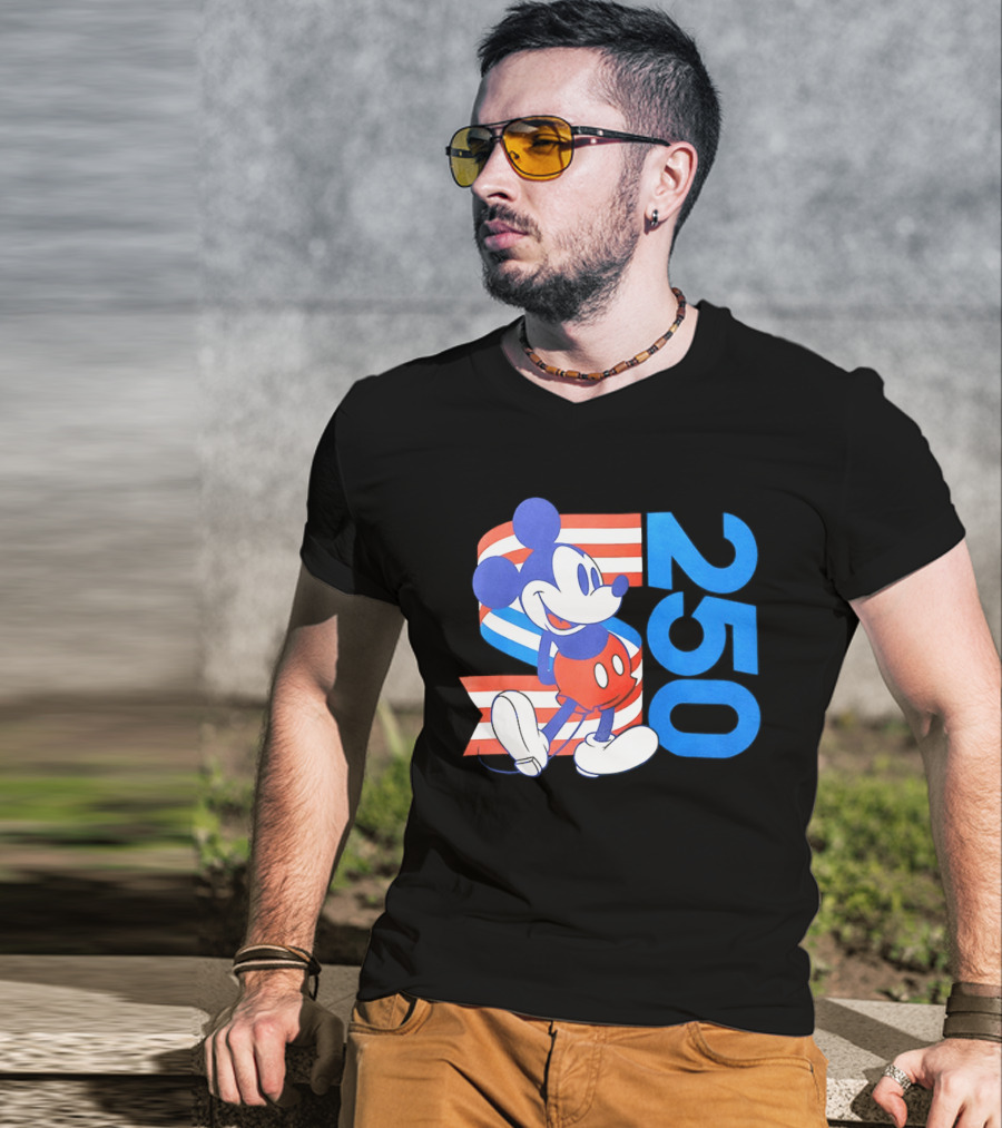 Mickey Mouse Disney 250 Celebration American Flag T-Shirt