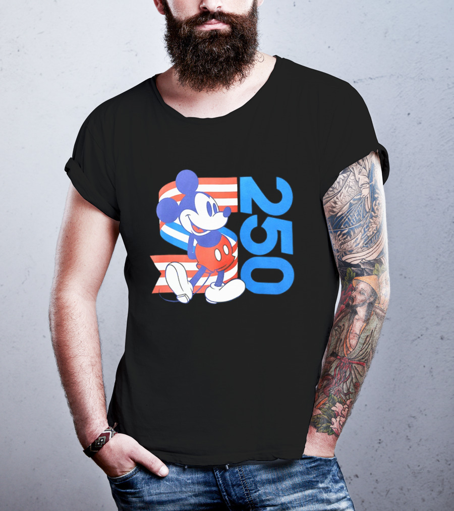 Mickey Mouse Disney 250 Celebration American Flag T-Shirt