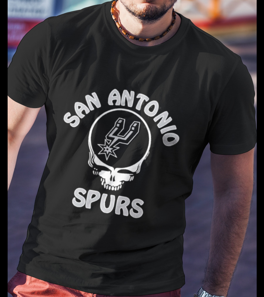 San Antonio Spurs Grateful Dead Homage Charcoal T-Shirt