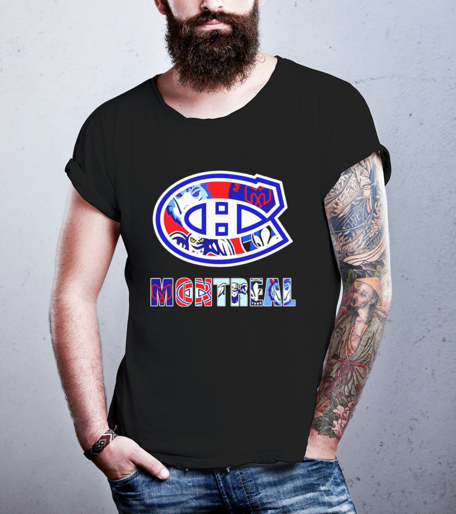 Montreal Canadiens And Sports Teams Emblem Montage T-Shirt