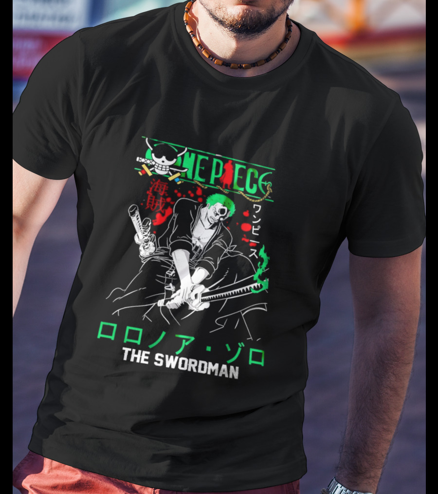 One Piece Roronoa Zoro The Swordman Classic Anime Manga T-Shirt
