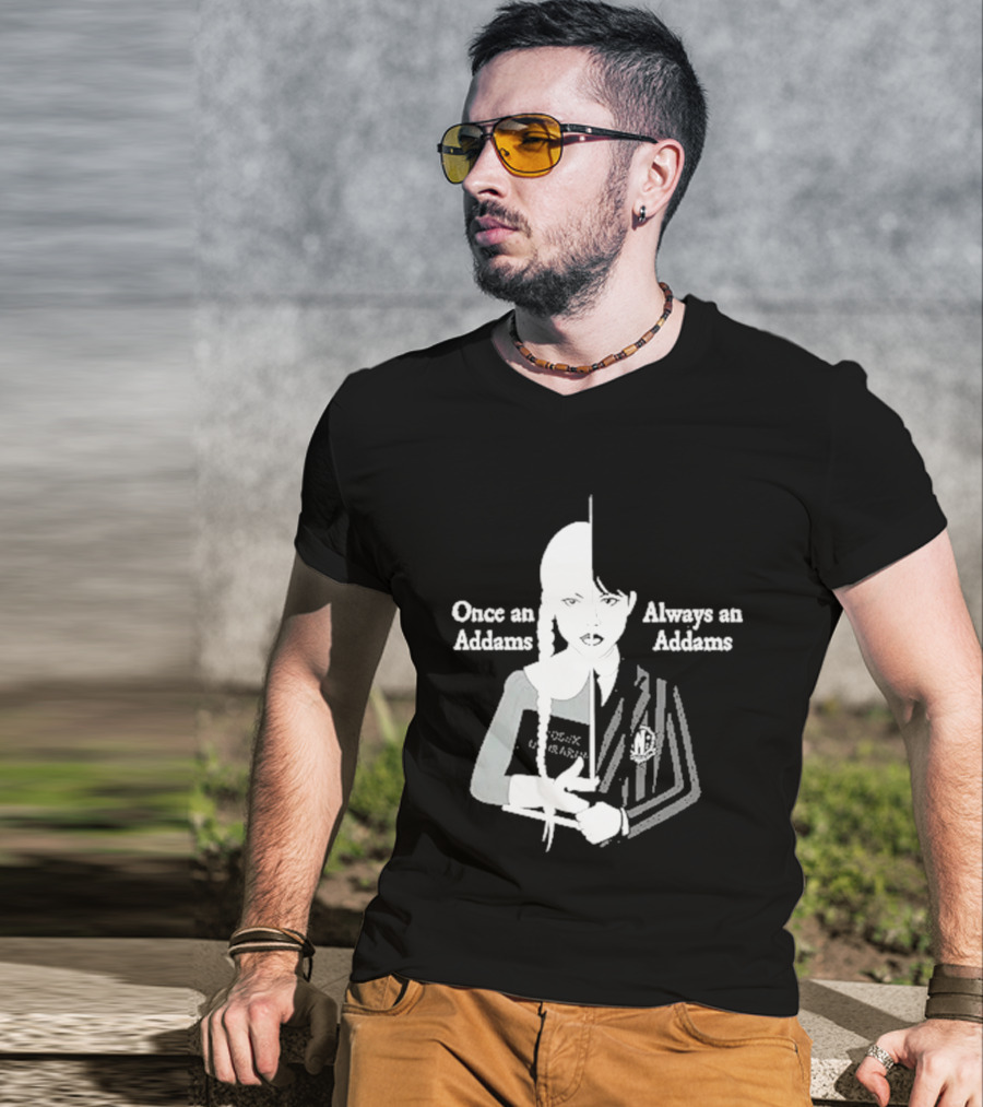 Wednesday Addams Split Face Once An Addams Always An Addams T-Shirt