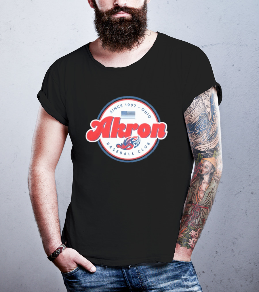 Since 1997 Akron Ohio Baseball Club USA Flag T-Shirt