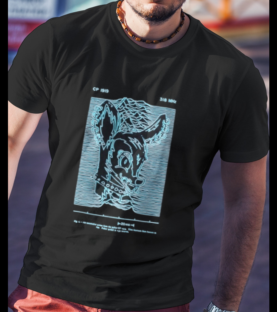 Allaround Risk CP 1919 318 MHz Blue Neon Reindeer Ears And Collar T-Shirt