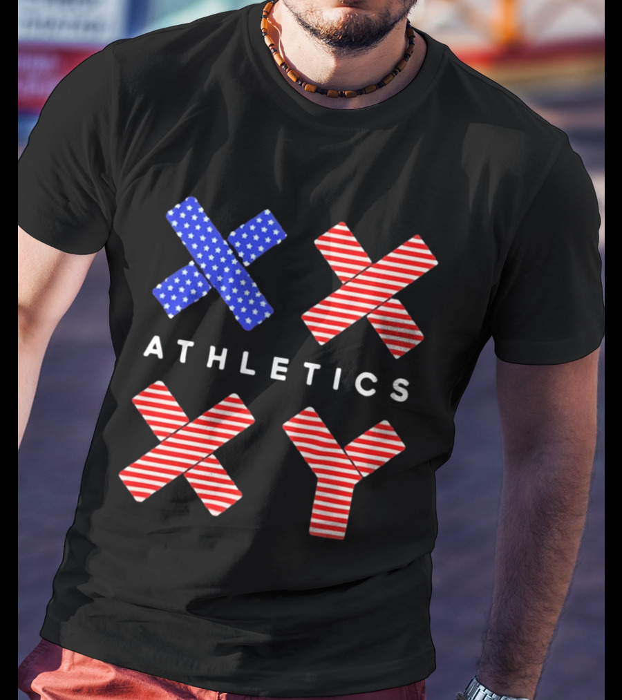 Athletics USA Flag Patterned XX XY T-Shirt