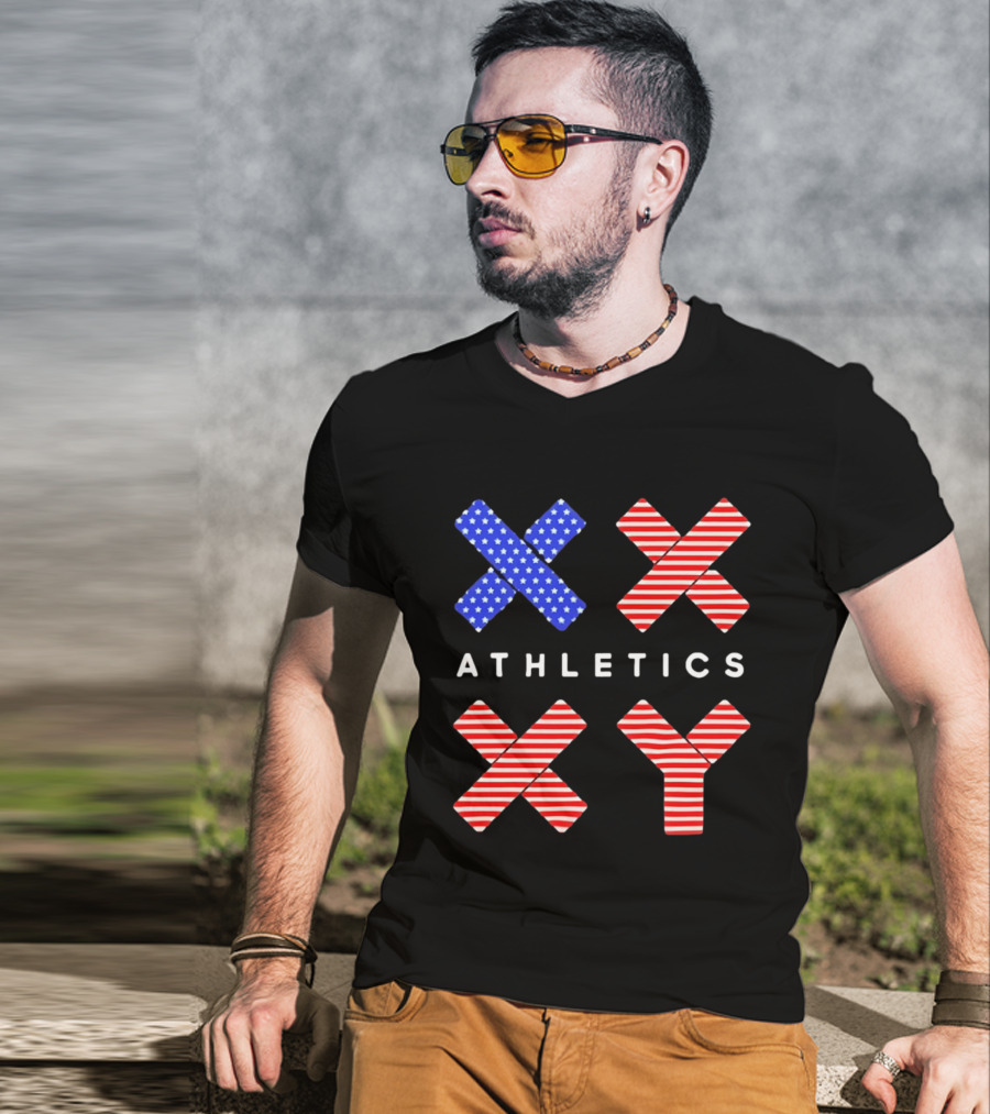 Athletics USA Flag Patterned XX XY T-Shirt