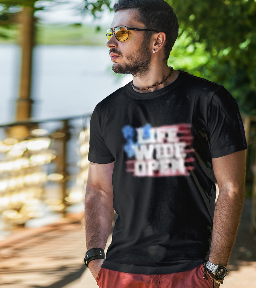 Cboystv Life Wide Open Patriotic Stars T-Shirt