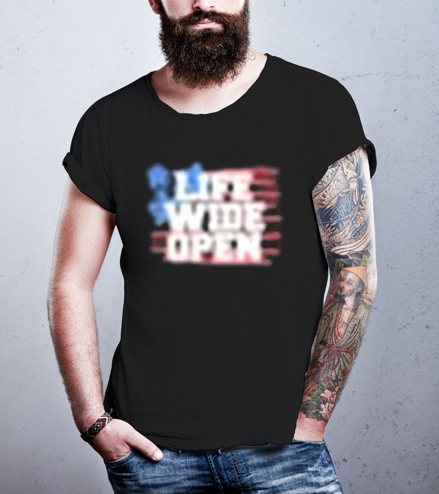 Cboystv Life Wide Open Patriotic Stars T-Shirt