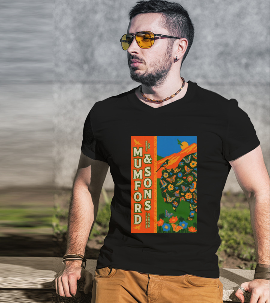 Mumford And Sons June 6 2026 Folsom Field Boulder CO Butterflies And Nature T-Shirt