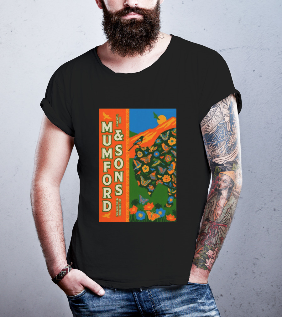 Mumford And Sons June 6 2026 Folsom Field Boulder CO Butterflies And Nature T-Shirt