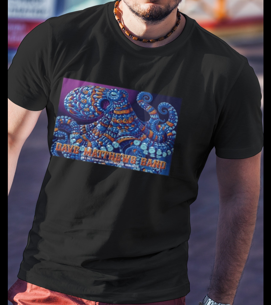Dave Matthews Band Veterans United Home Loans Amphitheater June 6 2026 Virginia Beach Octopus T-Shirt