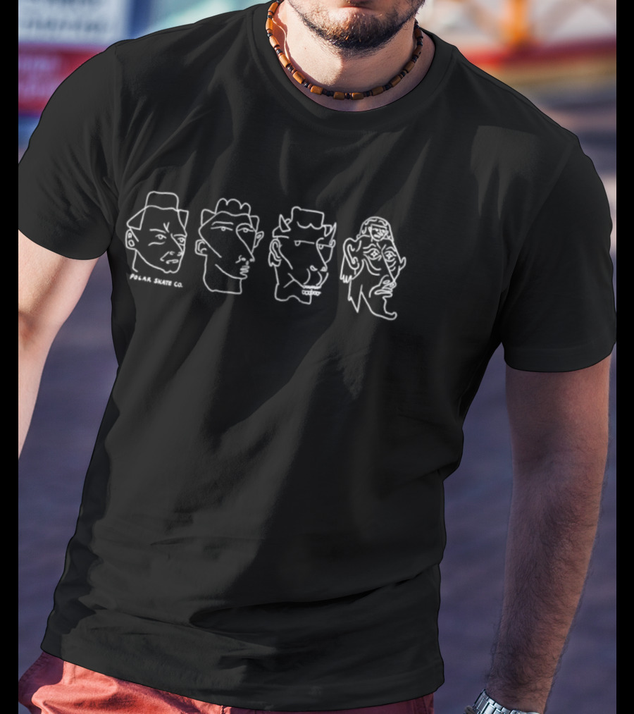 Flatspot Polar Heads Contrast Faces Sketch T-Shirt