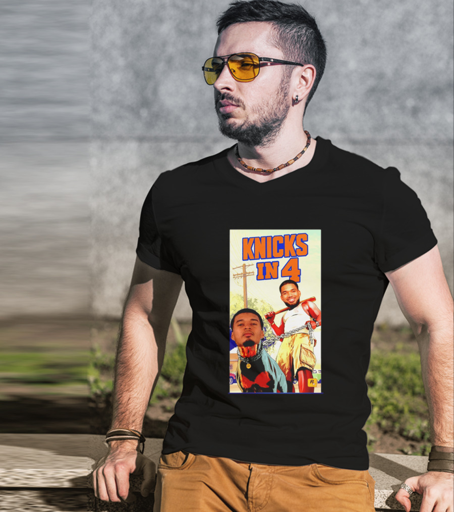 New York Knicks Knicks In 4 GTA V Meme San Antonio Spurs T-Shirt