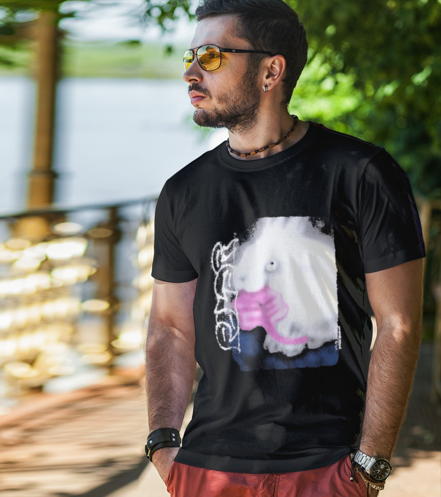 Flatspot Polar Rabbit With Pink Ribbon T-Shirt