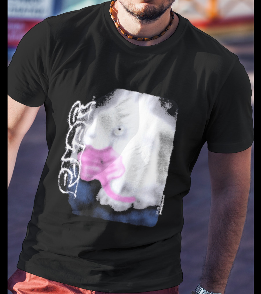 Flatspot Polar Rabbit With Pink Ribbon T-Shirt