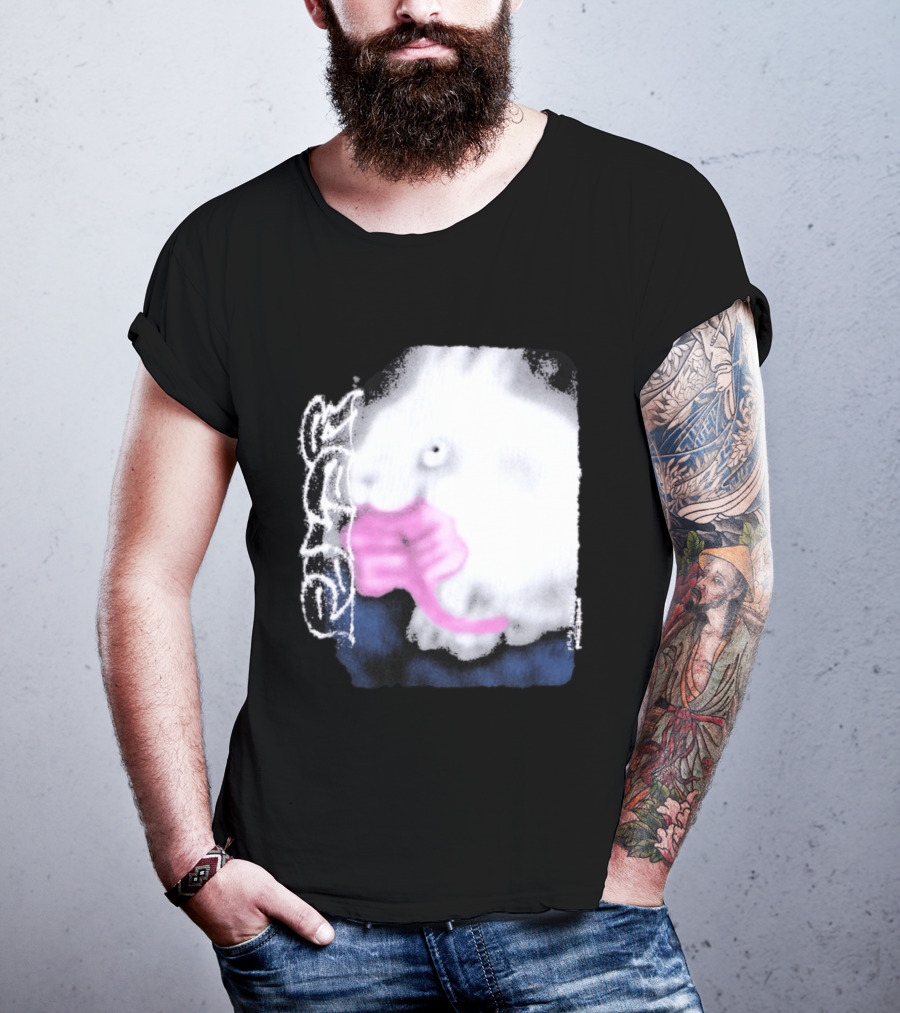 Flatspot Polar Rabbit With Pink Ribbon T-Shirt