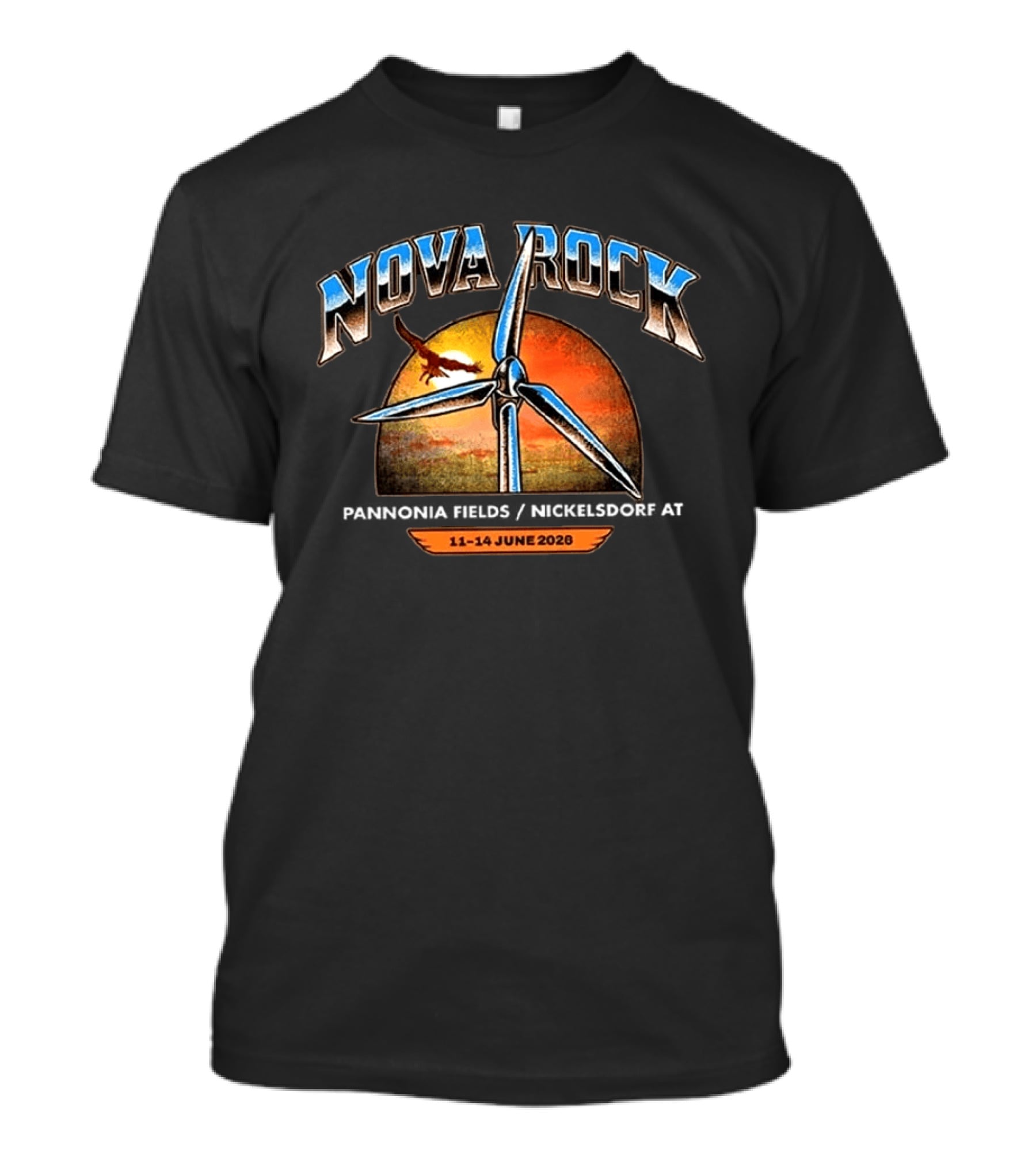 Nova Rock 2026 Winds Of Rock Nickelsdorf Festival 11 14 June Windmill Sunset Eagle T-Shirt