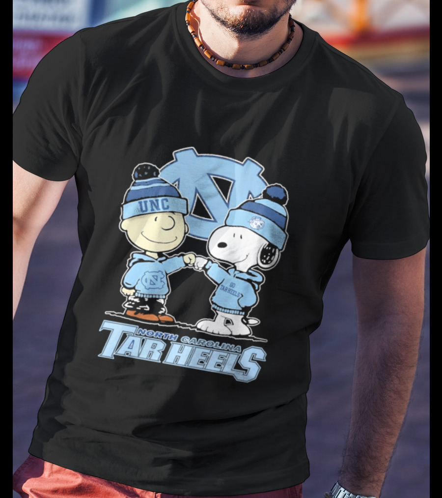 UNC Tar Heels Peanuts Characters Fit Bump North Carolina 2026 T-Shirt