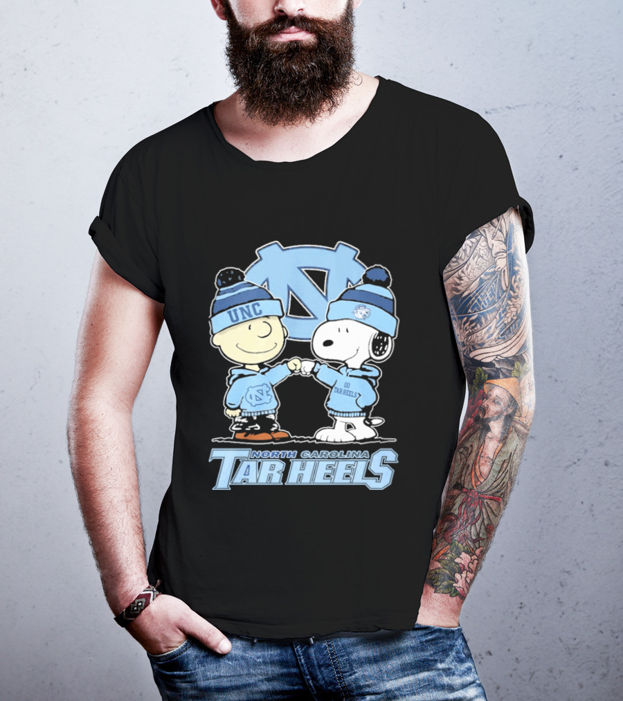 UNC Tar Heels Peanuts Characters Fit Bump North Carolina 2026 T-Shirt
