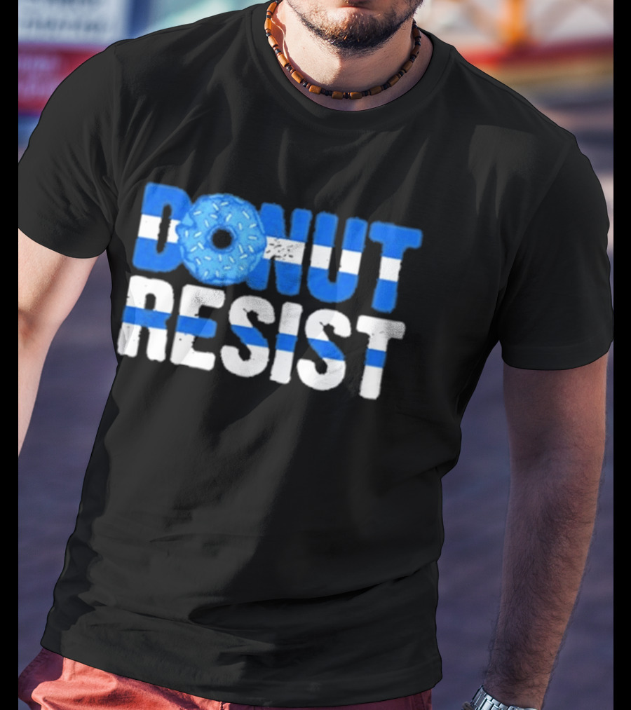 Donut Resist Police Officer Thin Blue Line Cop Policeman T-Shirt