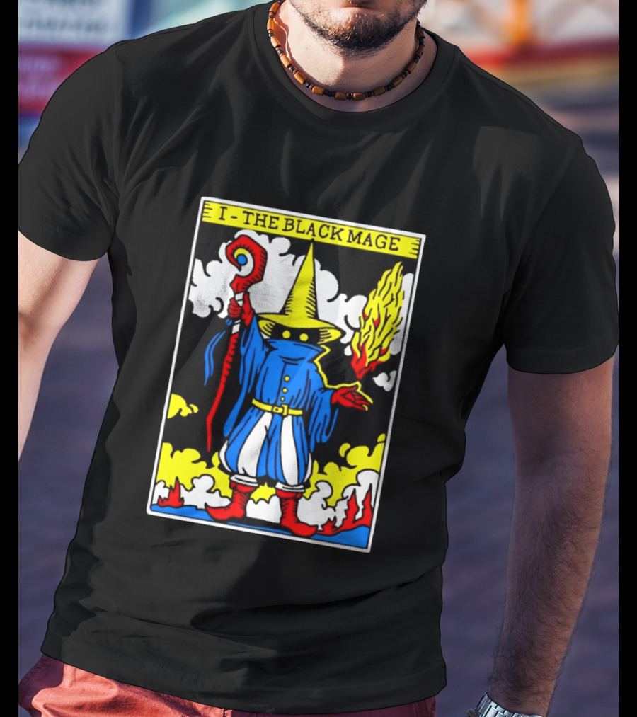 I The Black Mage Tarot Card Retro Fantasy T-Shirt