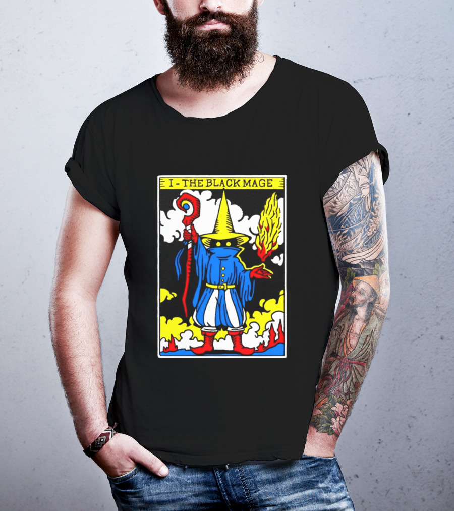 I The Black Mage Tarot Card Retro Fantasy T-Shirt