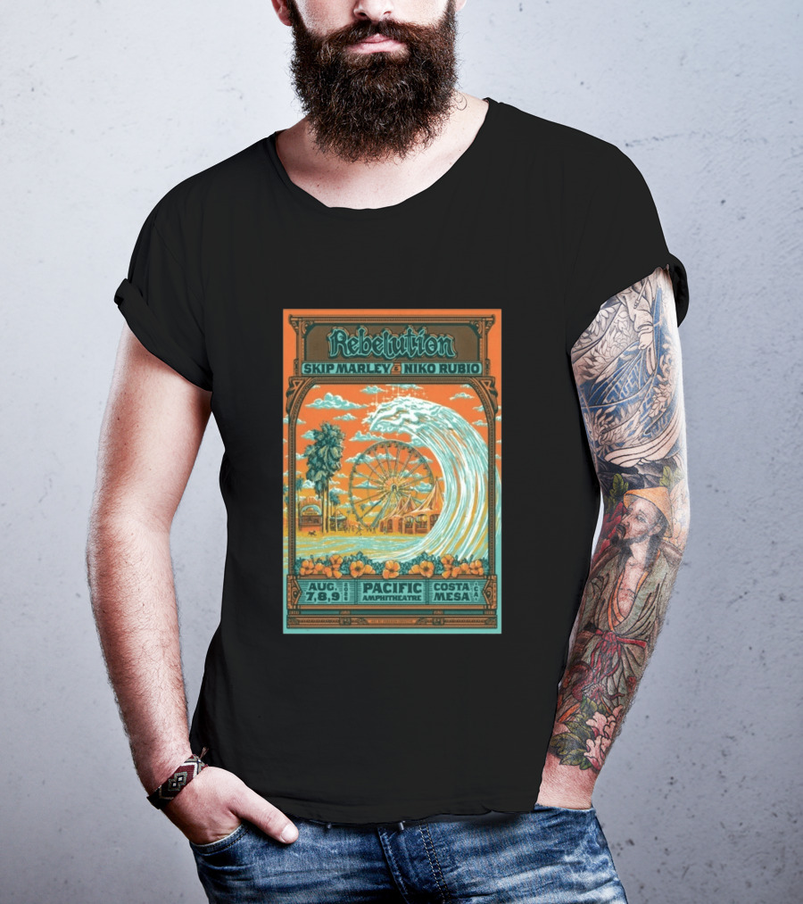 Rebelution Skip Marley Niko Rubio August 7 8 9 2026 Pacific Amphitheatre Costa Mesa T-Shirt